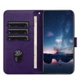 thumbnail image 5 of Feishell Slim Wallet Phone Case for Google Pixel 8,Embossed Pattern PU Leather Shockproof Magnetic Clasp Folio Flip Kickstand Card Holder Slots Phone Case with Wrist Strap,Purple, 5 of 7