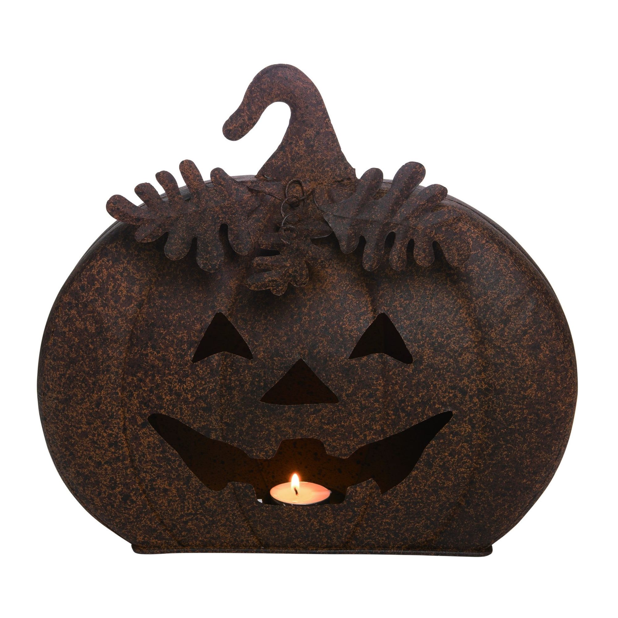 15" Chocolate Brown Halloween JackOLantern Candle Holder Walmart