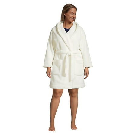 

Lands End Women s Plus Size High Pile Fleece Hooded Robe