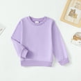 thumbnail image 2 of 4T Toddler Baby Girls Clothes Baby Girls T-shirt Tops Long Sleeve Round Neckline Solid Color 4-5T Girls Fall Winter T-shirts Tops Purple, 2 of 6