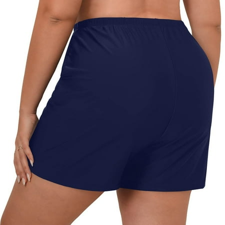 LEEy-world Womens Swim Shorts With Liner Women s High Cut Swimwear Black Beach Bikini Panty High Waisted Thong Bikini Bottoms Dark Blue XXL
