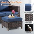 thumbnail image 5 of MeetLeisure 4 Pieces Patio Conversation Furniture Set, 2 Chairs with 2 Ottomans, Outdoor Wicker Armchairs with Water-Resistant Washable Cushions for Porch Balcony Sunroom, Dark Blue, 5 of 11