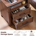 thumbnail image 3 of Leyaoyao Farmhouse Nightstand with Charging Station, 3-Tier Night Stand with Open Shelf, Modern Bedside Table for Living Room, Bedroom, Brown, 3 of 6