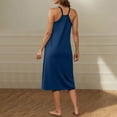 thumbnail image 4 of Oplxuo Sleeveless Nightgowns for Women Cotton Racerback Sleepshirt for Sleeping Full Slip Long Dress with Pockets, 4 of 7
