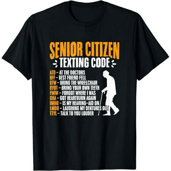 Old People Old Guy Gag Funny Senior Citizen Texting Code T-Shirt