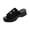 Black, variant on Women's Wedge Sandals Platform Slides Comfortable Lightweight One Strap Summer Slippers Denim Button Breathable Cushioned Thick Sole Casual Beach Shoes Black 10 Wide