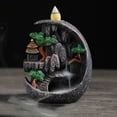thumbnail image 3 of Sunjoy Tech Backflow Burner Large Hole Funnel Smoke Out Quickly Exquisite Carved Resin Aromatherapy Ornament Retro Mountain Waterfall Incense Burner Home Decor, 3 of 8