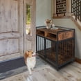 thumbnail image 7 of Hassch Dog Crate Furniture, Heavy Duty Dog Cages for Medium/Small Dogs Indoor, Super Sturdy Large Dog Kennel with Wheels, Storage Shelves and Anti-Chew 38.6 Inch (Brown), 7 of 7