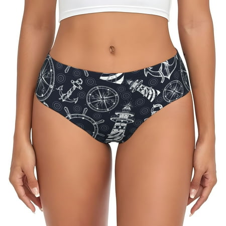 Womens Underwear - Anchor and Lighthouse No Show Seamless Underwear for Women  Soft Stretch Womens Panties  Hipster Ladies Panties Bikini Underwear Briefs