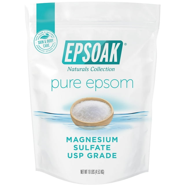 Sal Epsom Epsoak de 4,54 kg de sulfato de magnesio USP sin perfume