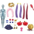 thumbnail image 6 of Barbie Color Reveal Glitter! Hair Swaps Doll, Glittery Blue with 25 Surprises, 10 Plug-In Hair Pieces, 6 of 6