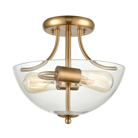 

Elk Home Astoria 15 Wide 2-Light Semi Flush Mount - Satin Gold