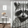 thumbnail image 2 of Orinice Raccoon Bathroom Decor Set Colorful Luxurious Graphic Print Polyester Fabric Fashion with Hooks Shower Curtain Washable Multi Size Waterproof Shower Curtain for Bathroom 60x72, 2 of 7
