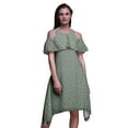 thumbnail image 1 of Bimba Damask Printed Womens Cold Shoulder Tunic Party Round Neck Shift Dress-X-Small, 1 of 6