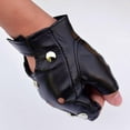 thumbnail image 2 of Mens Half Finger Rivet Gloves, For Club , Dance Performance Hot Q4, 2 of 7
