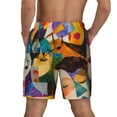thumbnail image 2 of Haiem Abstract Musical Faces Mens Swim Trunks with Compression Liner 2 in 1 Swimming Shorts Stretch Swimwear Quick Dry,Board Shorts-Large, 2 of 9