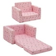 thumbnail image 5 of Ulax Furniture Kids Sofa Flip-Out Chair 2-in-1 Convertible Chair to Lounger for Kids Couch, Pink Rainbow, 5 of 8