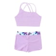 thumbnail image 4 of Lejafay Kids Girls Sports Swimming Workout Outfits Backless Tank Top Camisole Vest with Elastic Wide Lavender 14, 4 of 5