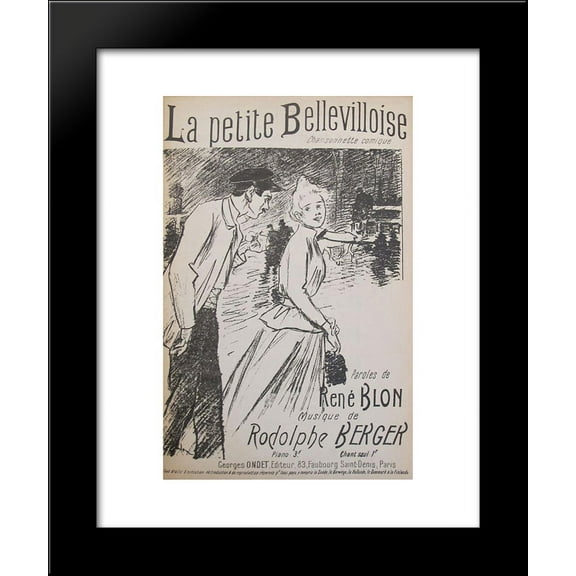 La Petite Bellevilloise 20x24 Framed Art Print by Theophile Steinlen