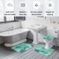 thumbnail image 5 of Aqua Gray Shell Coral Bath Mat 3 Piece Bathroom Rug Set, Coastal Summer Beach Nautical Ocean Non Slip Bath Rug Contour Mat and Toilet Lid Cover, Absorbent Shower Mats Soft Bath Rugs and Mats Sets, 5 of 8