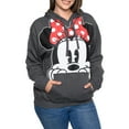 thumbnail image 5 of Women's Plus Size Minnie Mouse Pullover Hoodie Sweatshirt Charcoal Red Disney, 5 of 7