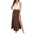 thumbnail image 4 of Inevnen Women's Plus Size High Waisted Double Split Long Skirts Beach Party Skirts, 4 of 6