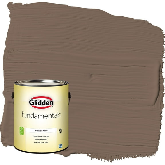 Glidden Fundamentals Warrior / Brown Flat Interior Paint, 1 Gallon