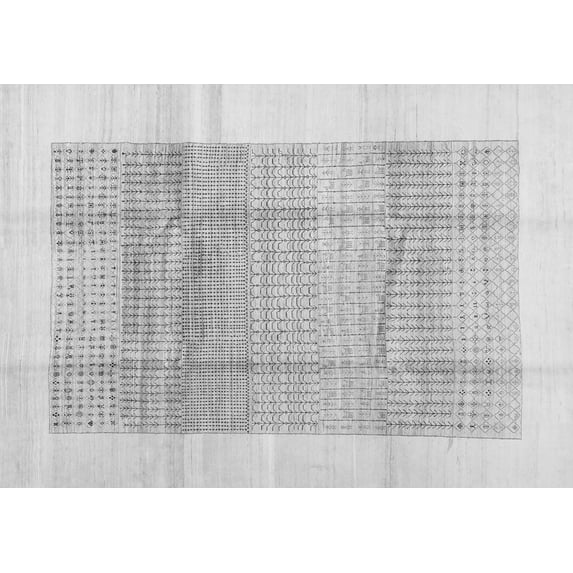 Ahgly Company Indoor Rectangle Solid Gray Modern Area Rugs, 2' x 5'