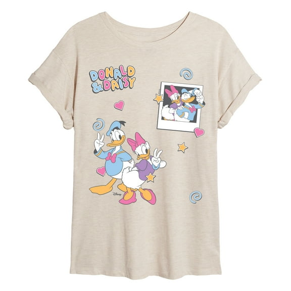 Disney - Donald Daisy Faux Oversized - Womens Oversized Graphic T-Shirt