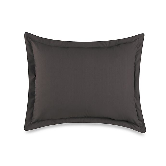 LinenWeave Hemstitch European Pillow Sham in Grey 