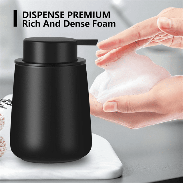 Foaming Soap Dispenser, 2 Pack Foam Hand Soap Dispenser for Bathroom & Kitchen, 12 Oz Dish Foaming Pump Bottle