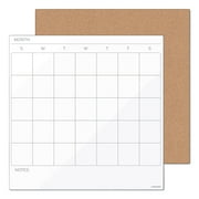 Tile Board Value Pack with Undated One Month Calendar, 14 x 14, White/Natural, 2/Set
