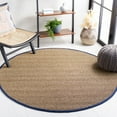 thumbnail image 3 of SAFAVIEH Natural Fiber Maisy Solid Area Rug, Natural/Navy Blue, 6' x 6' Round, 3 of 11