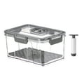 thumbnail image 2 of LiUMX 1-Piece Transparent Vacuum Container Set with Hand Pump, Airtight Food Savers for Kitchen, Draining Design Keeps Fruits Vegetables Fresher, 25x17.5x13cm, Gray Green, 2 of 5