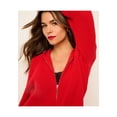 thumbnail image 4 of Roaman's Women's Plus Size Thermal Waffle Hoodie Zip Up Cardigan Jacket, 4 of 6