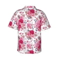 thumbnail image 3 of Balery Peonies And Roses Print Men's Hawaiian Shirts Short Sleeve Beach Shirt Relaxed Fit Vacation Button Down Shirts-XX-Large, 3 of 9
