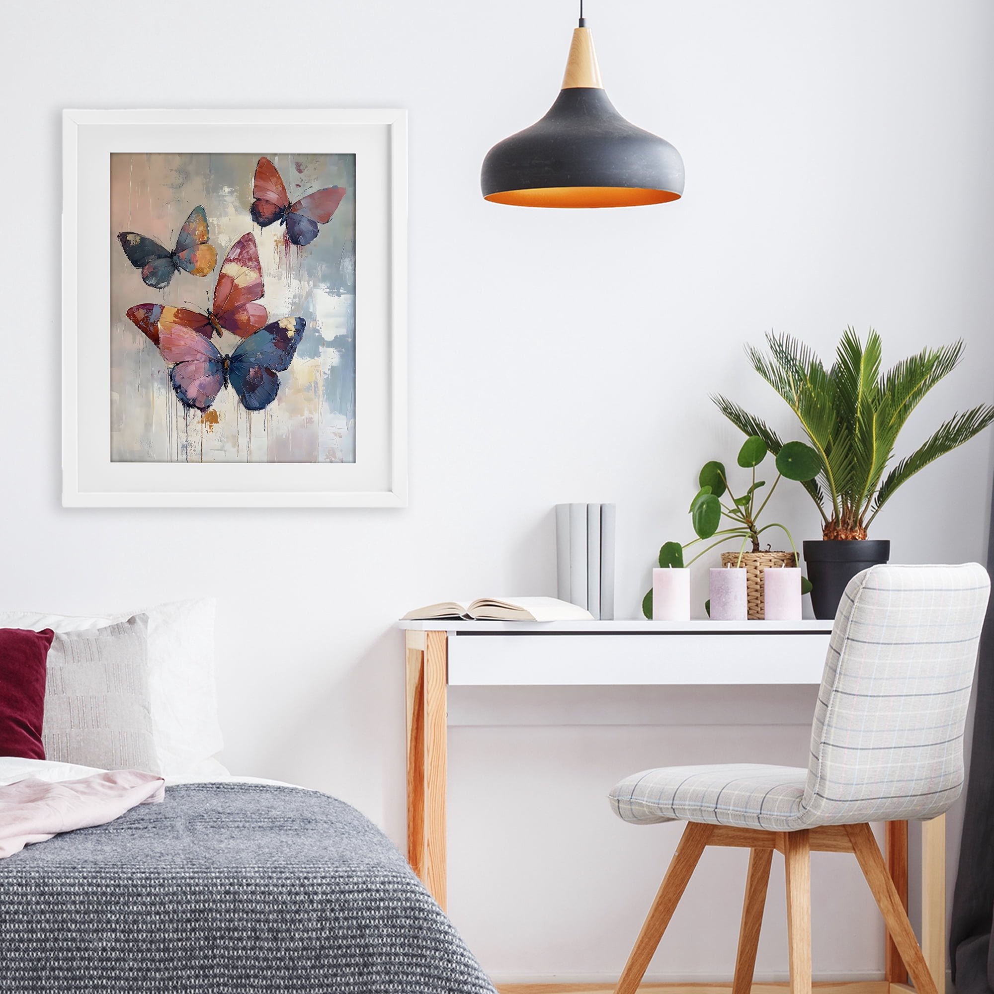 Stupell Industries Butterfly Beauty in Flight White Framed Print Under Glass, design by Creative Studio