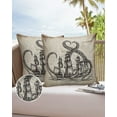 thumbnail image 6 of Pack of 2 Outdoor Pillow Covers, Vintage old newspaper background, Pirate Ship and Octopus Waterproof Square Throw Pillowcase Cushion Decorative Pillow Covers for Couch Patio Tent, 24x24 in, 6 of 6
