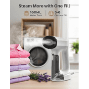 Vacuum Clothes Steamer with 2500Pa Suction, 2-in-1 Steaming & Ironing, Handheld Travel Steamer with LED Display, 3 Modes, Portable Garment Steamer with 160ml Water Tank