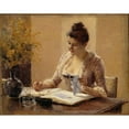 thumbnail image 2 of Albert Edelfelt 18x15 Gold Ornate Wood Frame and Double Matted Museum Art Print Titled - Lady Writing a Letter (1887), 2 of 4