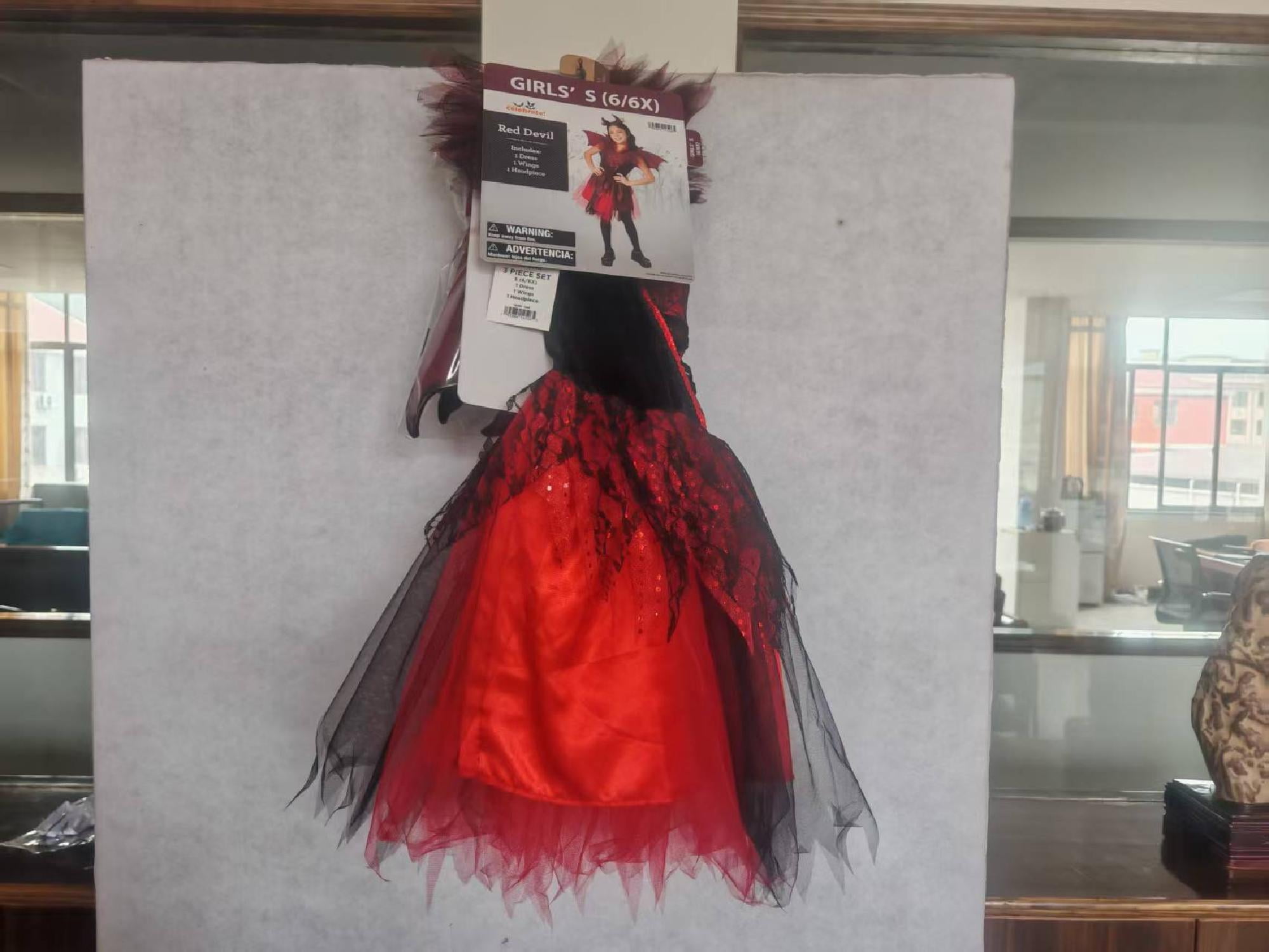 Red Devil Halloween Costume for Childrean, Girl's Size M (8), by Way to Celebrate