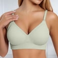 thumbnail image 2 of khonts,Women's Seamless Wireless Bra Comfort Push up Bras Soft Full Coverage Adjustable Spaghetti Strap Bralettes Green M, 2 of 5