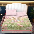 thumbnail image 6 of Jiueut Rabbit Easter Egg Tulip Print Twin XL Size Bed Sheet Set of 3, Easy to Clean Bedroom Sheet Set with 9.8 inches Deep Pocket 2 Pieces Soft Pillow Case for Women Men, Easter's Day Decor, 6 of 7