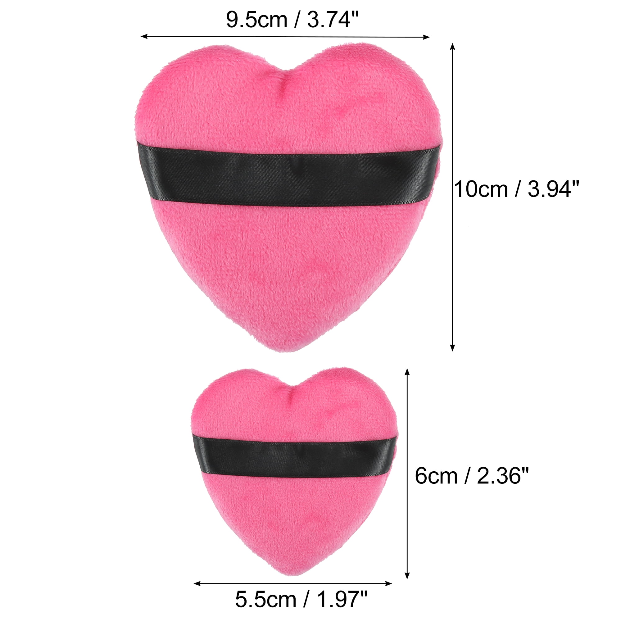 Unique Bargains 4pcs Loose  Puff Face Soft Heart Shape Puff Makeup Tool Red Black