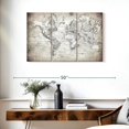 thumbnail image 3 of Elephant Stock Simple World Map Wall Art - Horizontal Multi Panel Canvas - Home Office Wall Decor - Map Multi Panel - Beige And White Decor - 38" x 24", 3 of 8