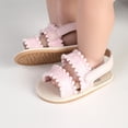 thumbnail image 2 of Zanarzt Sandales pour Tout-Petits Fille Bébé à Bride Sandales à Enfiler Ajourées Bout Ouvert Tissu Semelles Souples Chaussures de Marche pour Tout-Petits Sandales Rouge,0-6 Mois, 2 of 5