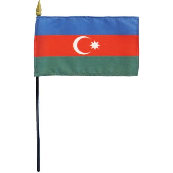 Azerbaijan - 4"X6" Stick Flag