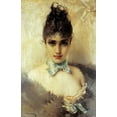 thumbnail image 2 of Corcos, Vittorio 13x18 Black Ornate Wood Framed with Double Matting Museum Art Print Titled - An Elegant Beauty, 2 of 4