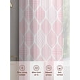 thumbnail image 6 of Pink Morocco Textures Sheer Curtains for Living Room Bedroom, Light-filtering Sheer Curtain, Striped Plaid Watercolors Abstract Rod Pocket Voile Window Treatment Drapes, 52’’Wx108’’L, 2 Panels Set, 6 of 7