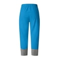 thumbnail image 7 of Iyufng Checkered Panels Pants for Women Elastic Waistband Wide Leg Pants Loose Casual Trousers with Pockets, 7 of 7